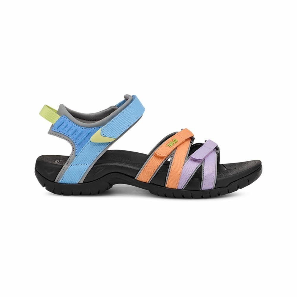 Teva Multicolor Strappy Sandal - Light Blue, Orange, Lavender with Lime Accent